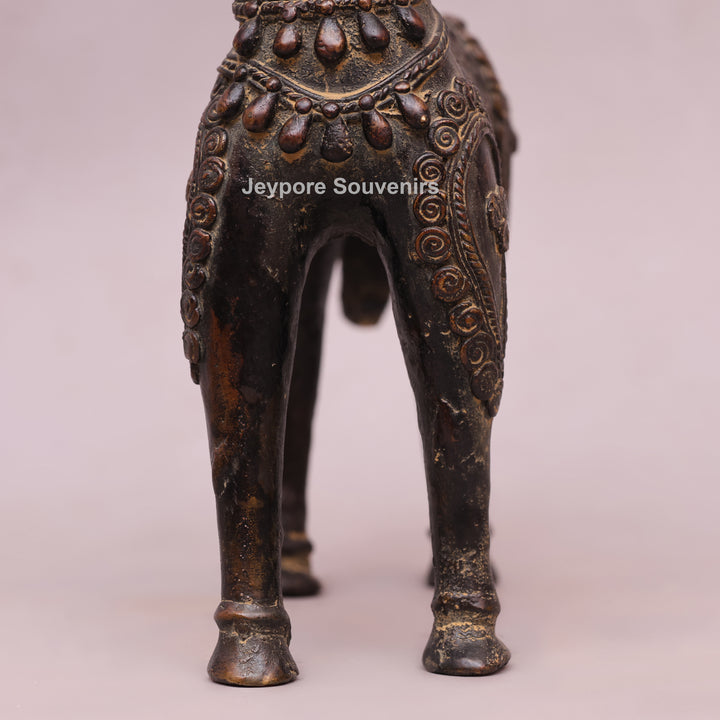 Handcrafted Dhokra Brass Horseman Statue