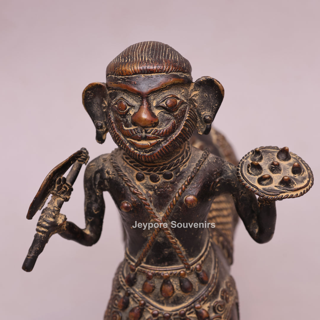 Handcrafted Dhokra Brass Horseman Statue