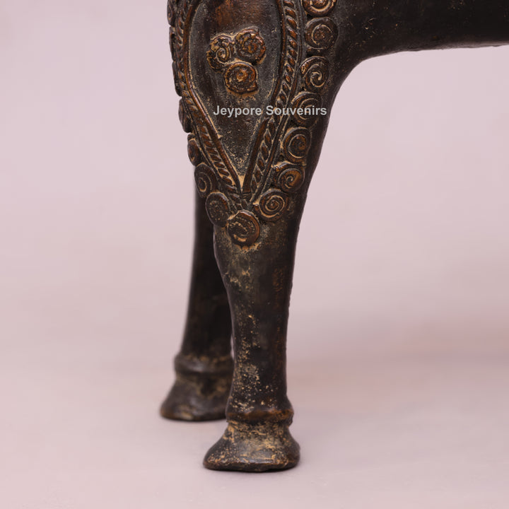 Handcrafted Dhokra Brass Horseman Statue