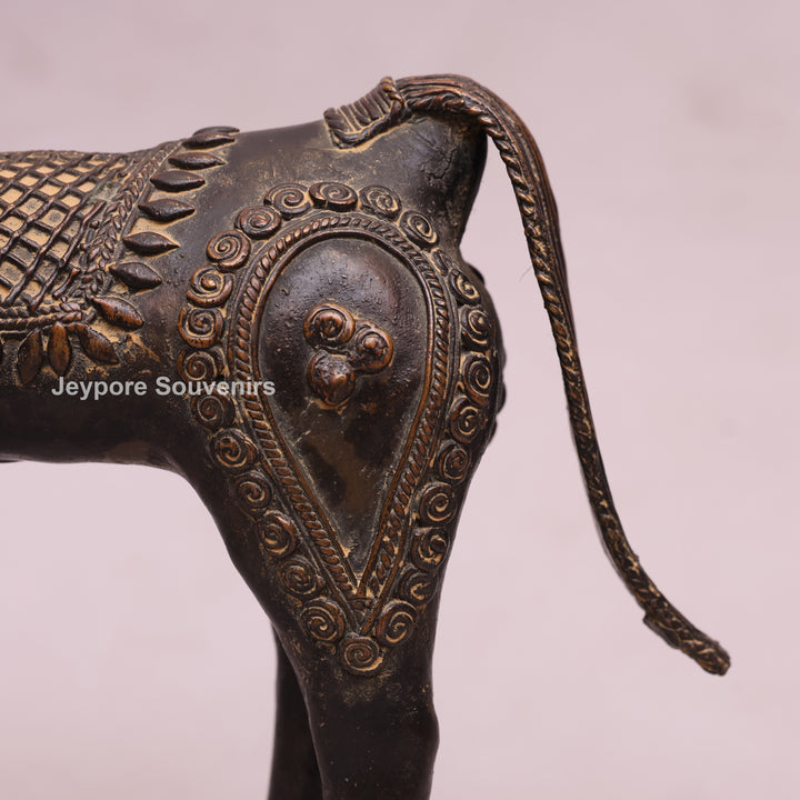 Handcrafted Dhokra Brass Horseman Statue