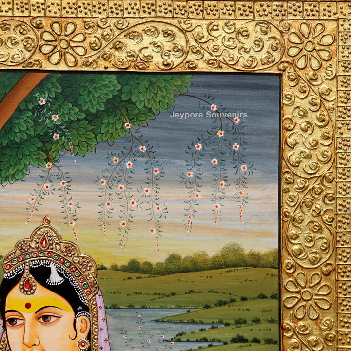 Radha Krishna Tanjore Painting with Real Gold Leaf Work