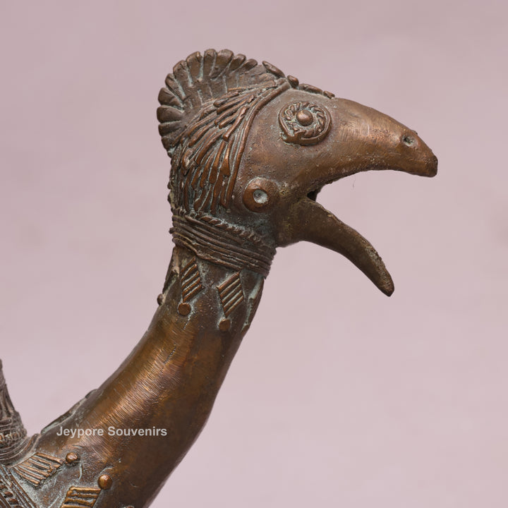Handcrafted Dhokra Brass Traditional Indian Avian Spout Surahi