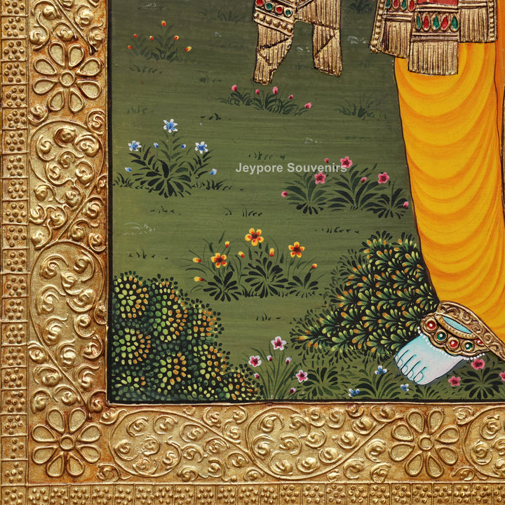 Radha Krishna Tanjore Painting with Real Gold Leaf Work