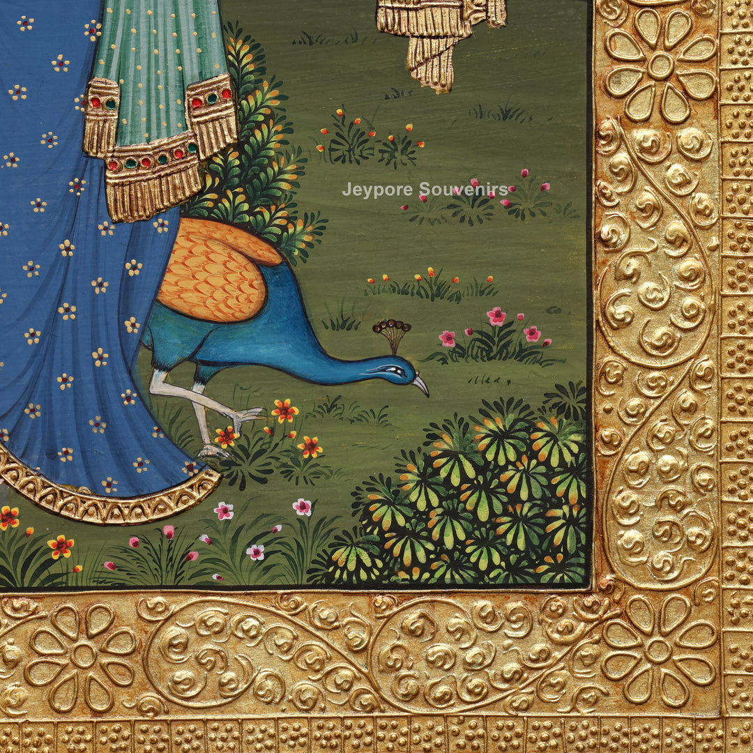 Radha Krishna Tanjore Painting with Real Gold Leaf Work