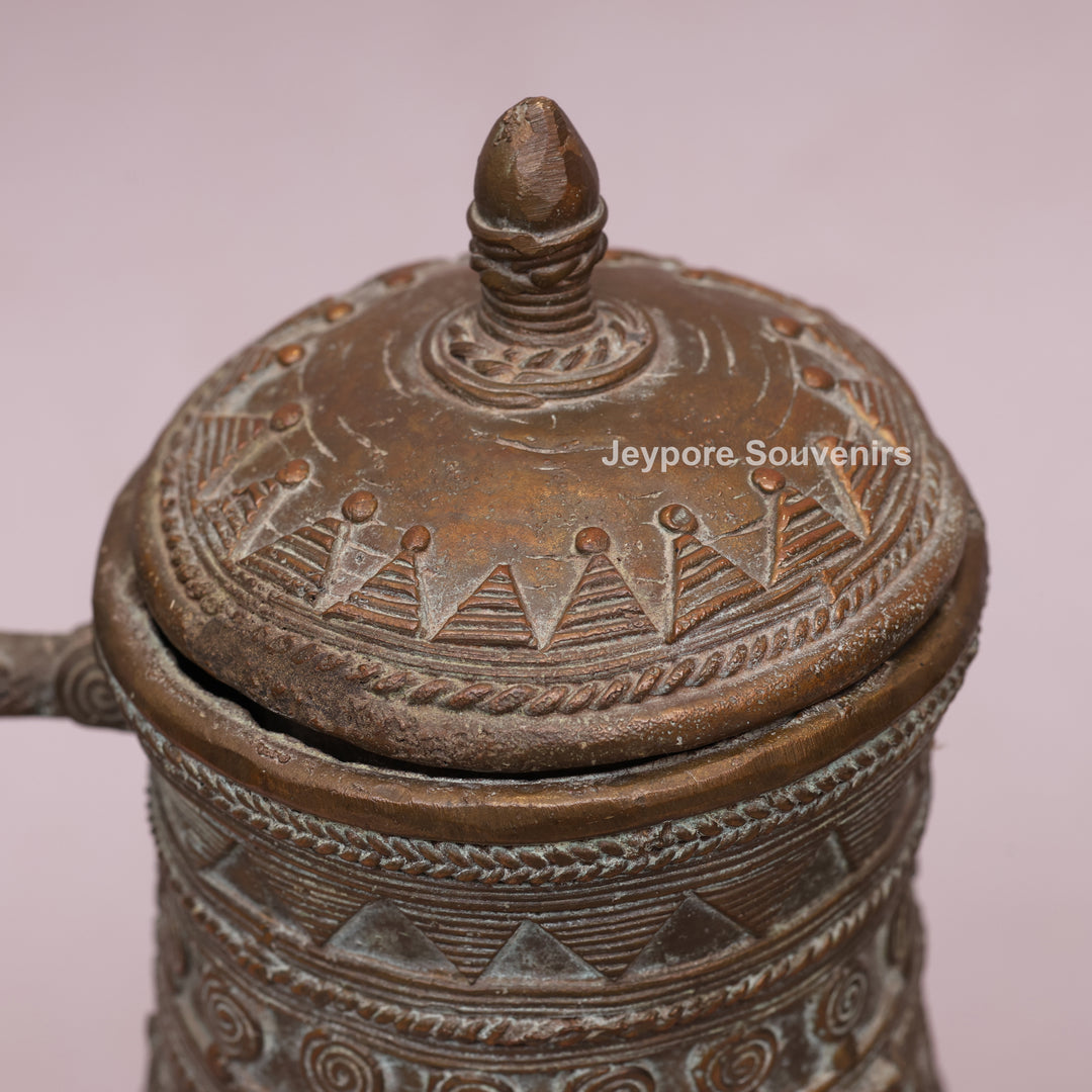 Handcrafted Dhokra Brass Traditional Indian Avian Spout Surahi