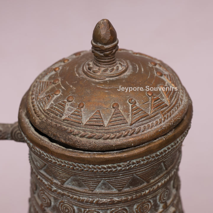 Handcrafted Dhokra Brass Traditional Indian Avian Spout Surahi
