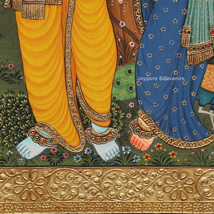 Radha Krishna Tanjore Painting with Real Gold Leaf Work