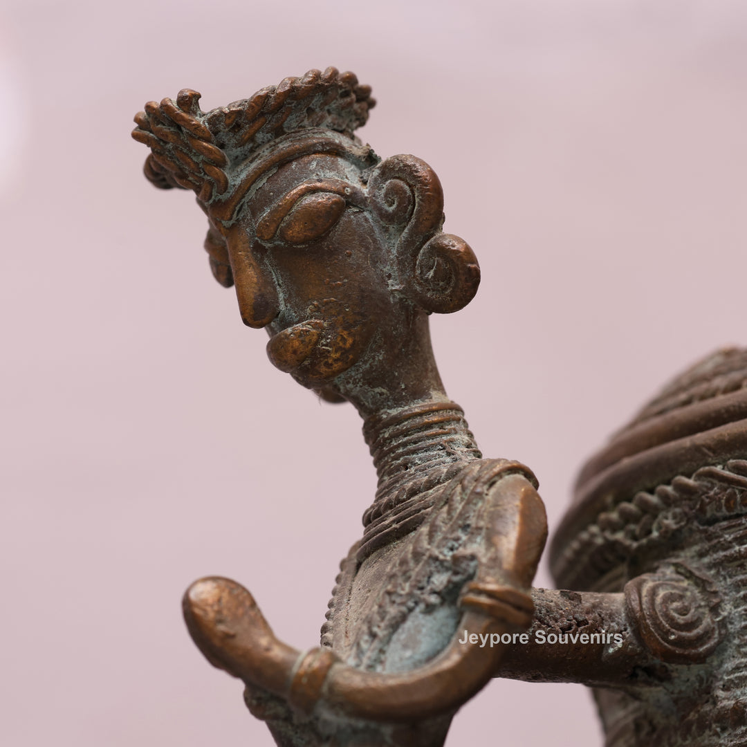 Handcrafted Dhokra Brass Traditional Indian Avian Spout Surahi