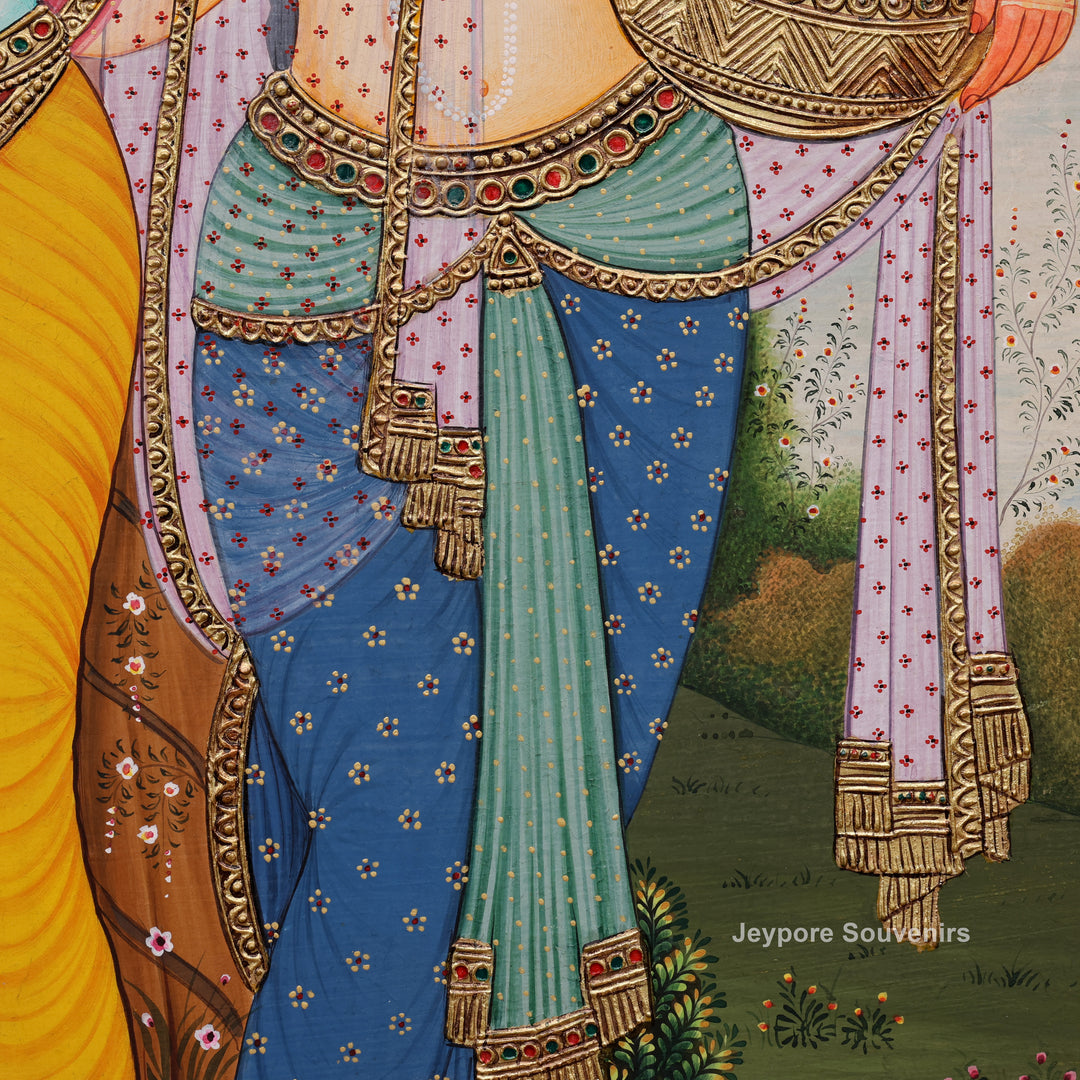 Radha Krishna Tanjore Painting with Real Gold Leaf Work