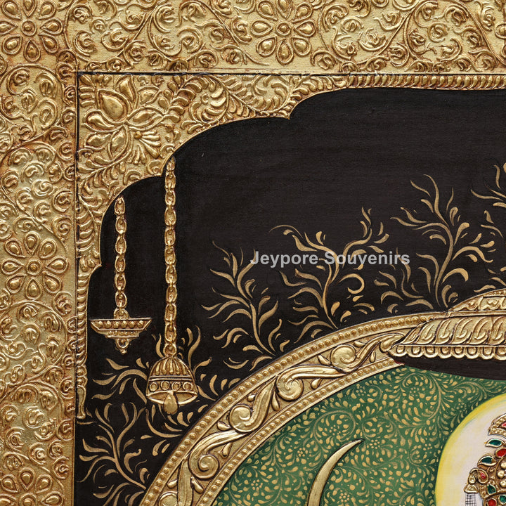 Goddess Durga Tanjore Painting with Real Gold Leaf Work