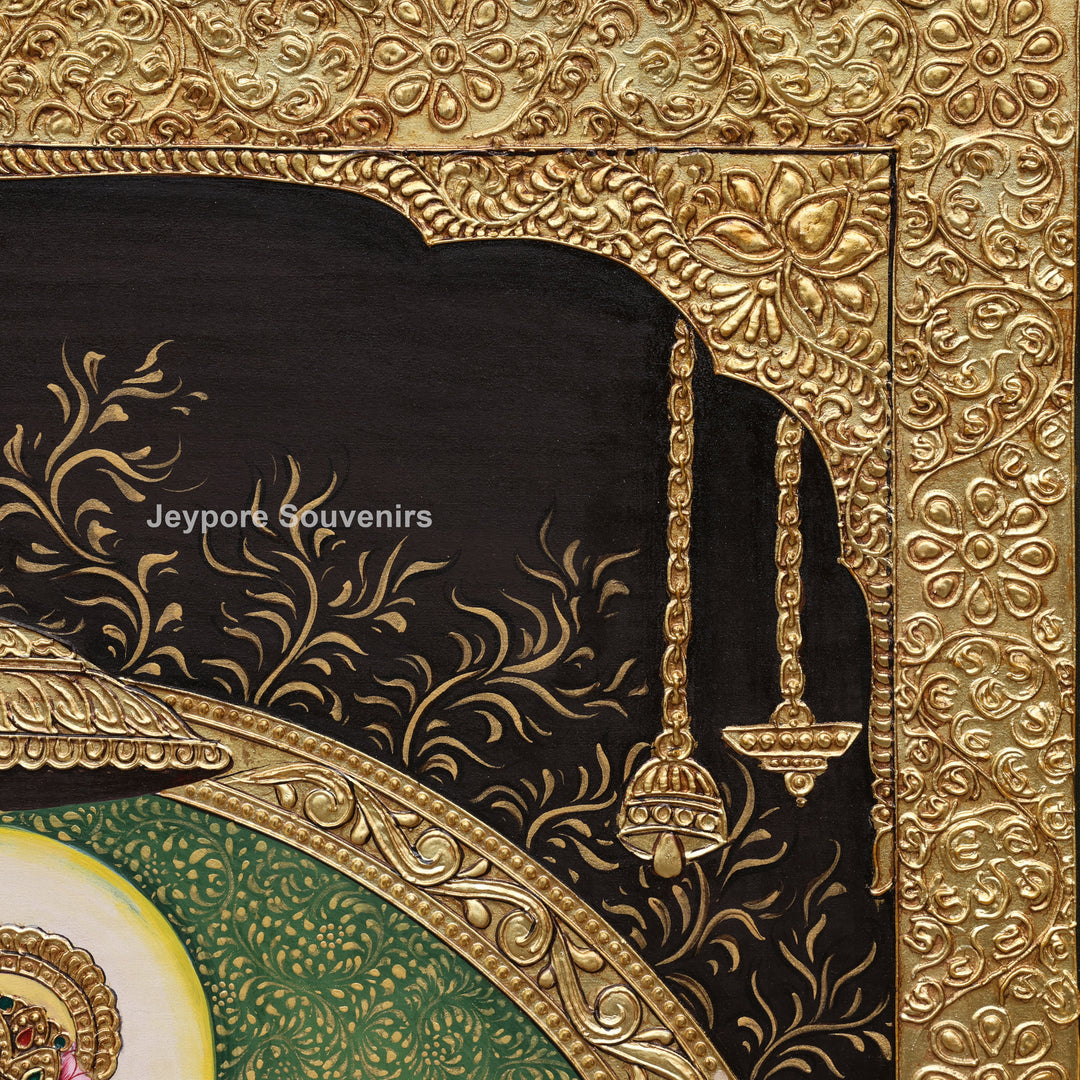 Goddess Durga Tanjore Painting with Real Gold Leaf Work