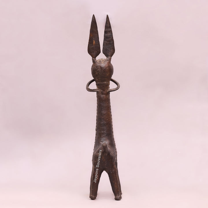 Handcrafted Dhokra Brass Horse Statue with Tall Ears for Home &amp; Office Décor