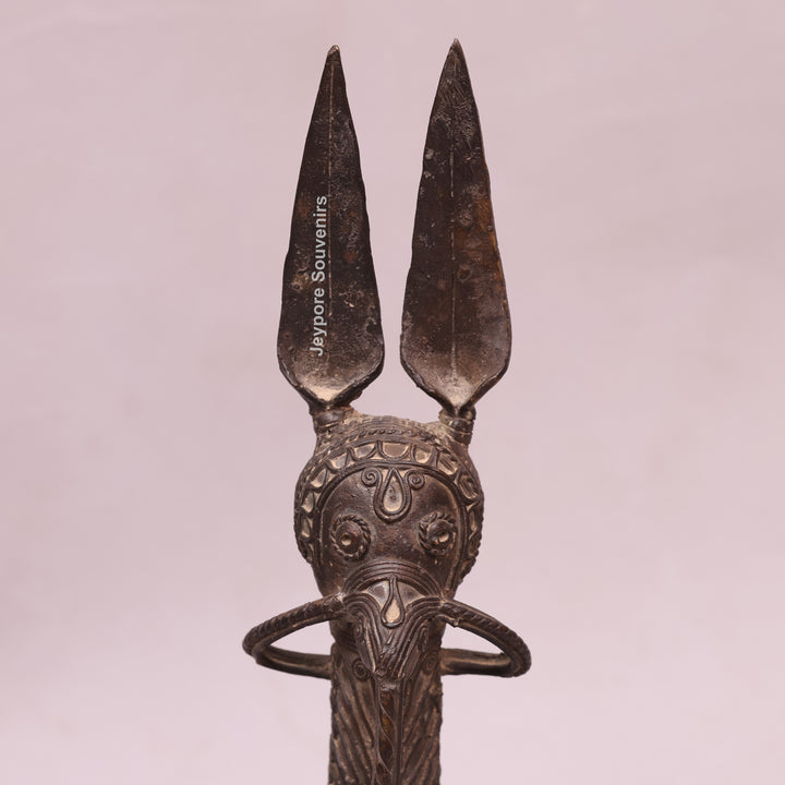 Handcrafted Dhokra Brass Horse Statue with Tall Ears for Home &amp; Office Décor