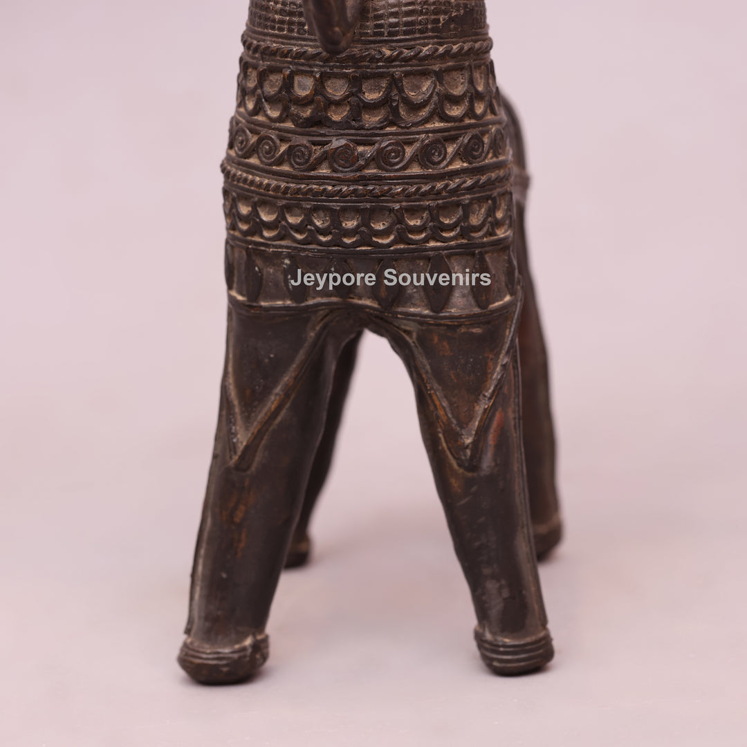 Handcrafted Dhokra Brass Horse Statue with Tall Ears for Home &amp; Office Décor