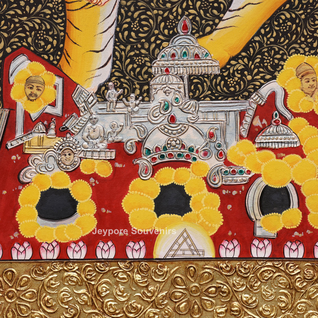 Goddess Durga Tanjore Painting with Real Gold Leaf Work