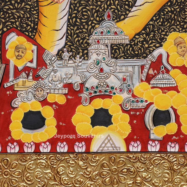 Goddess Durga Tanjore Painting with Real Gold Leaf Work