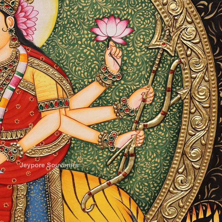 Goddess Durga Tanjore Painting with Real Gold Leaf Work