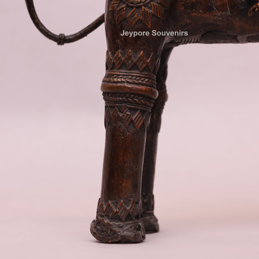 Handcrafted Dhokra Brass Horse with Two Riders