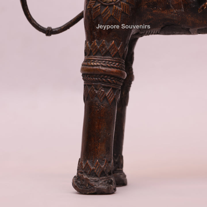 Handcrafted Dhokra Brass Horse with Two Riders
