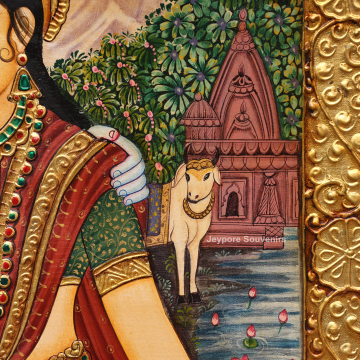 Handmade Shiv Parivar Tanjore Painting with Real Gold Leaf Work