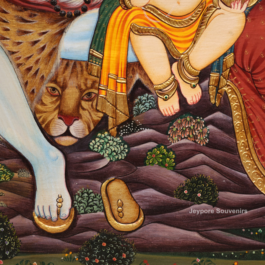 Handmade Shiv Parivar Tanjore Painting with Real Gold Leaf Work