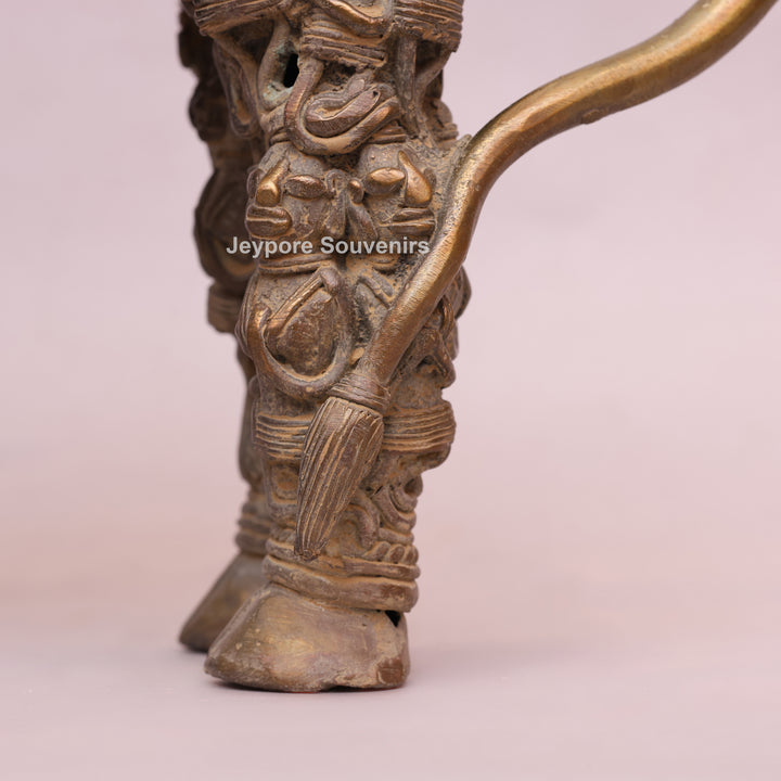 Handcrafted Dhokra Brass Nandi Sculpture with Jali Work