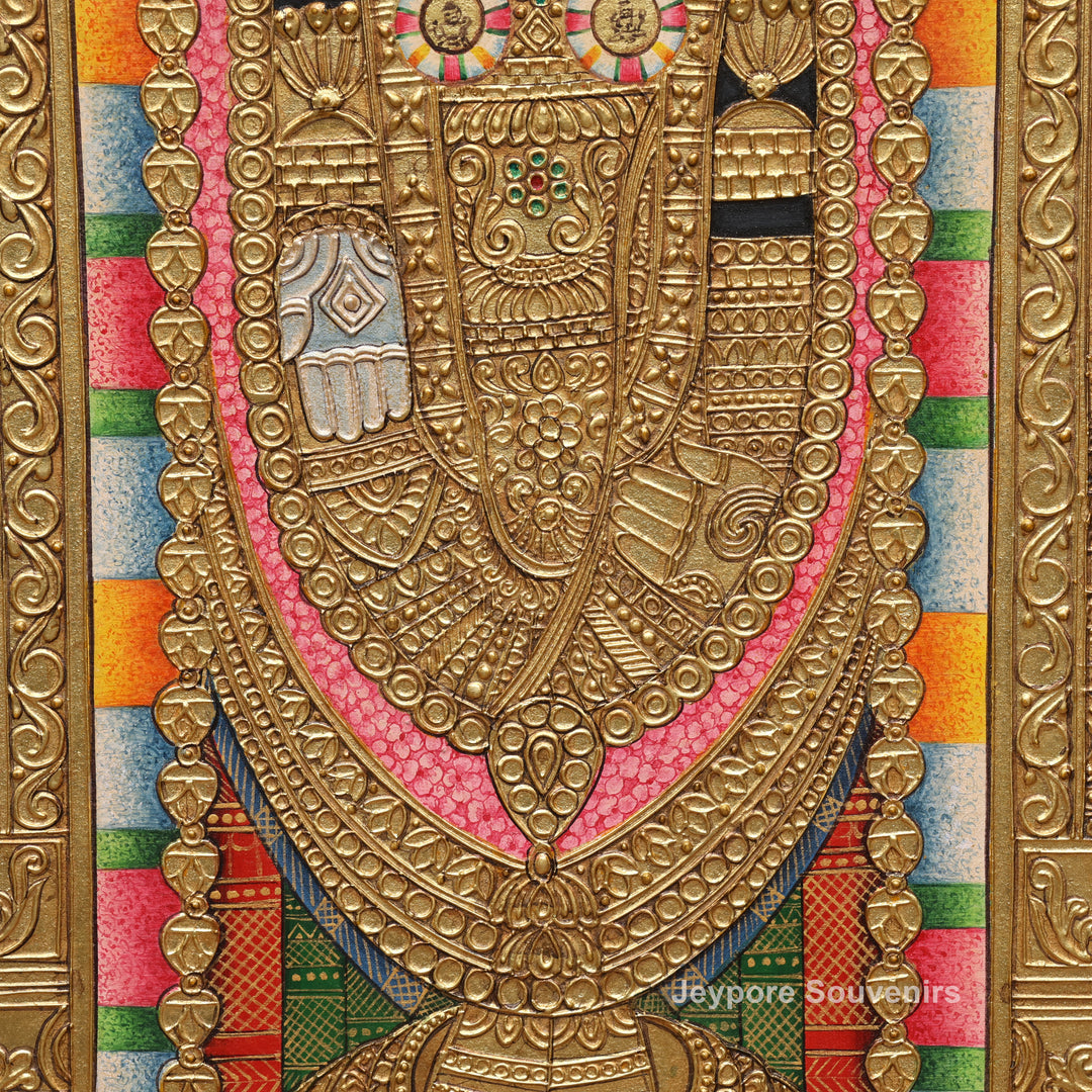 Tirupati Balaji Tanjore Painting with Real Gold Leaf Work