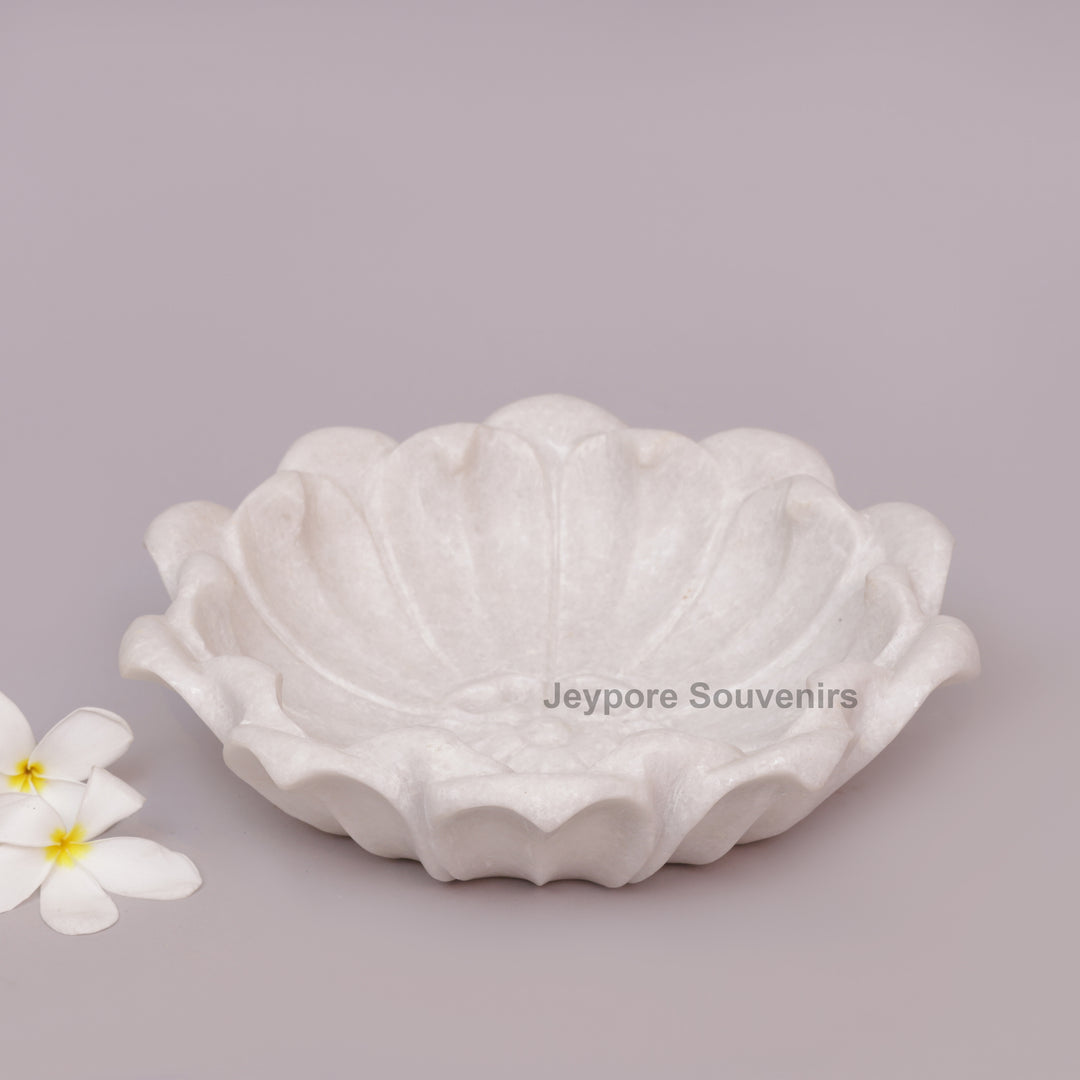 White Marble Hand-Carved Urli bowl