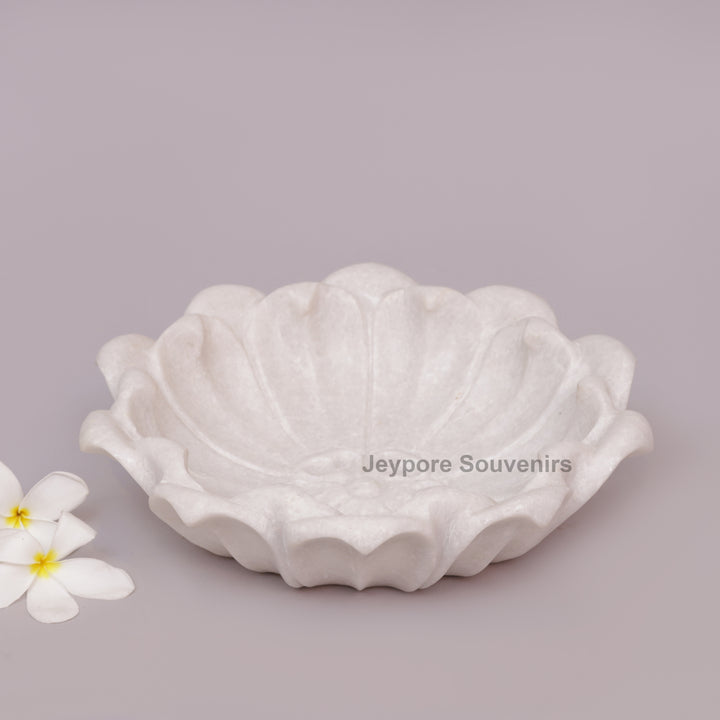White Marble Hand-Carved Urli bowl