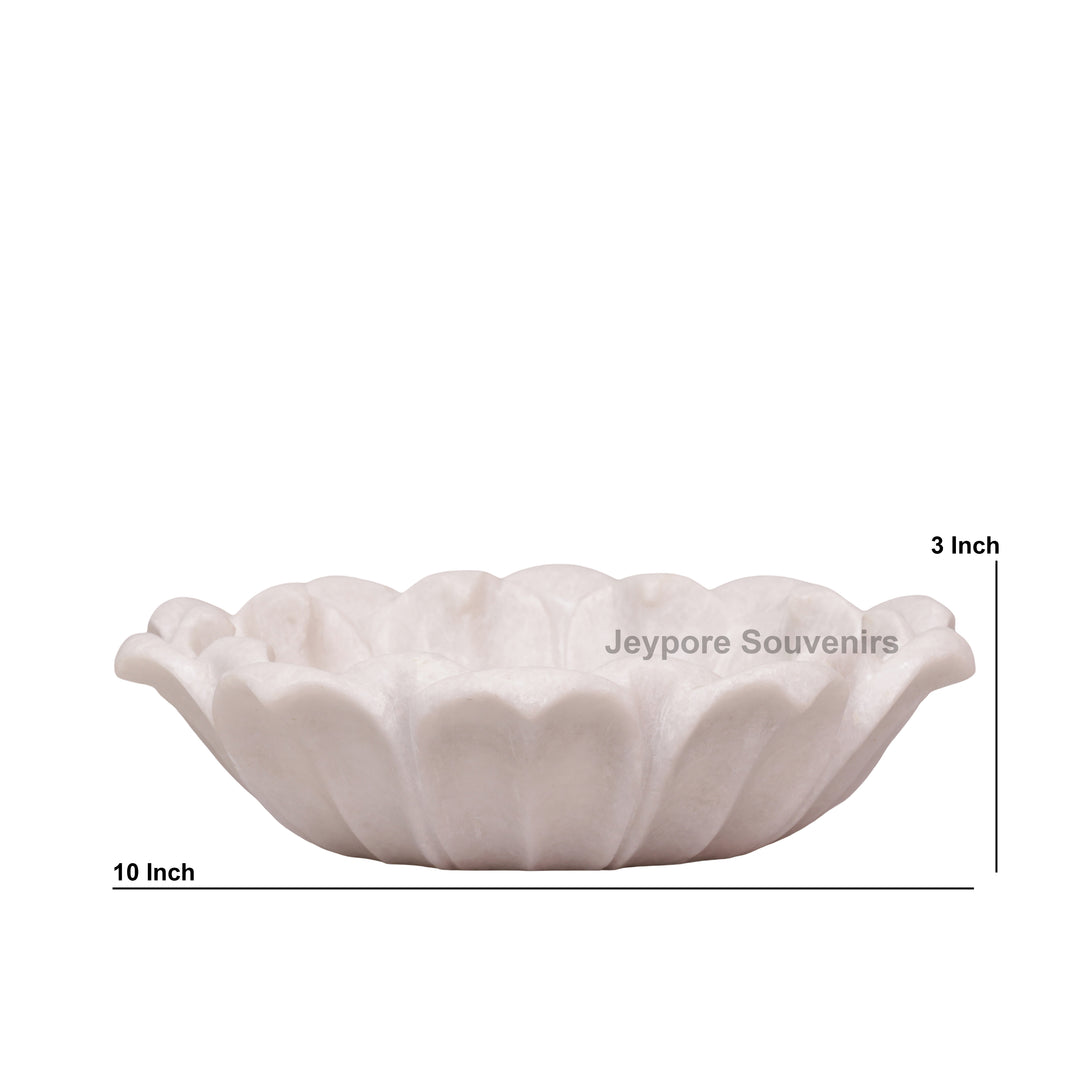 White Marble Hand-Carved Urli bowl