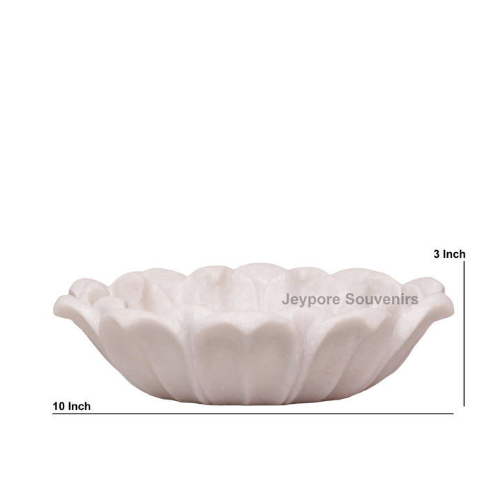 White Marble Hand-Carved Urli bowl