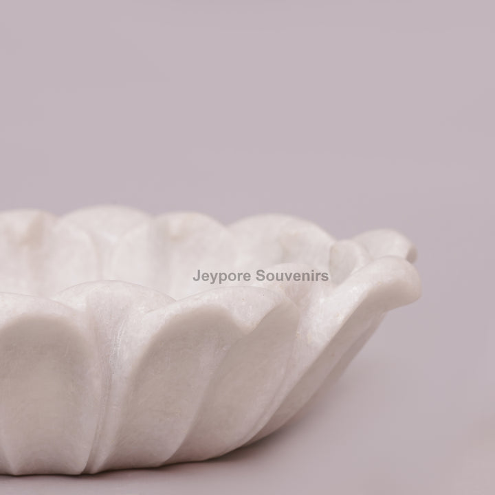 White Marble Hand-Carved Urli bowl