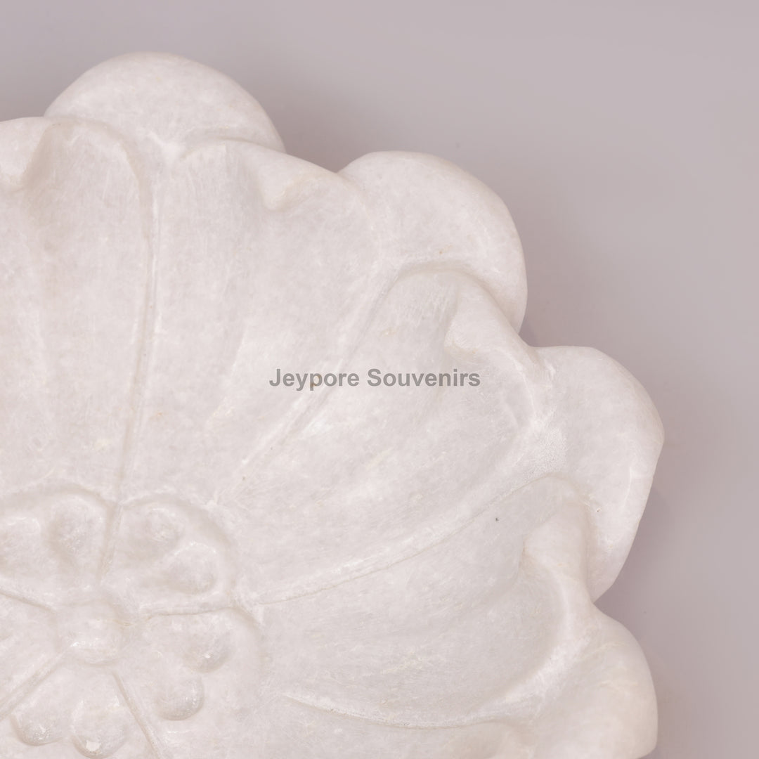 White Marble Hand-Carved Urli bowl