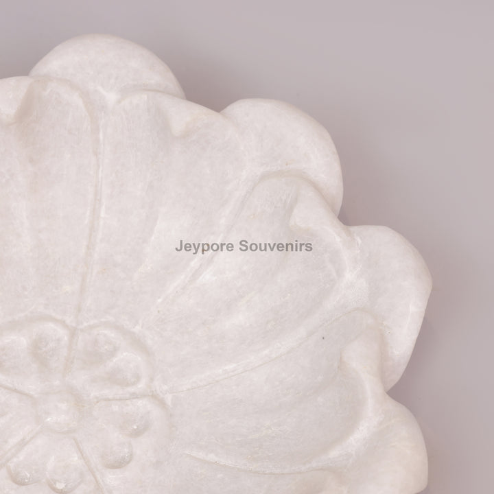 White Marble Hand-Carved Urli bowl