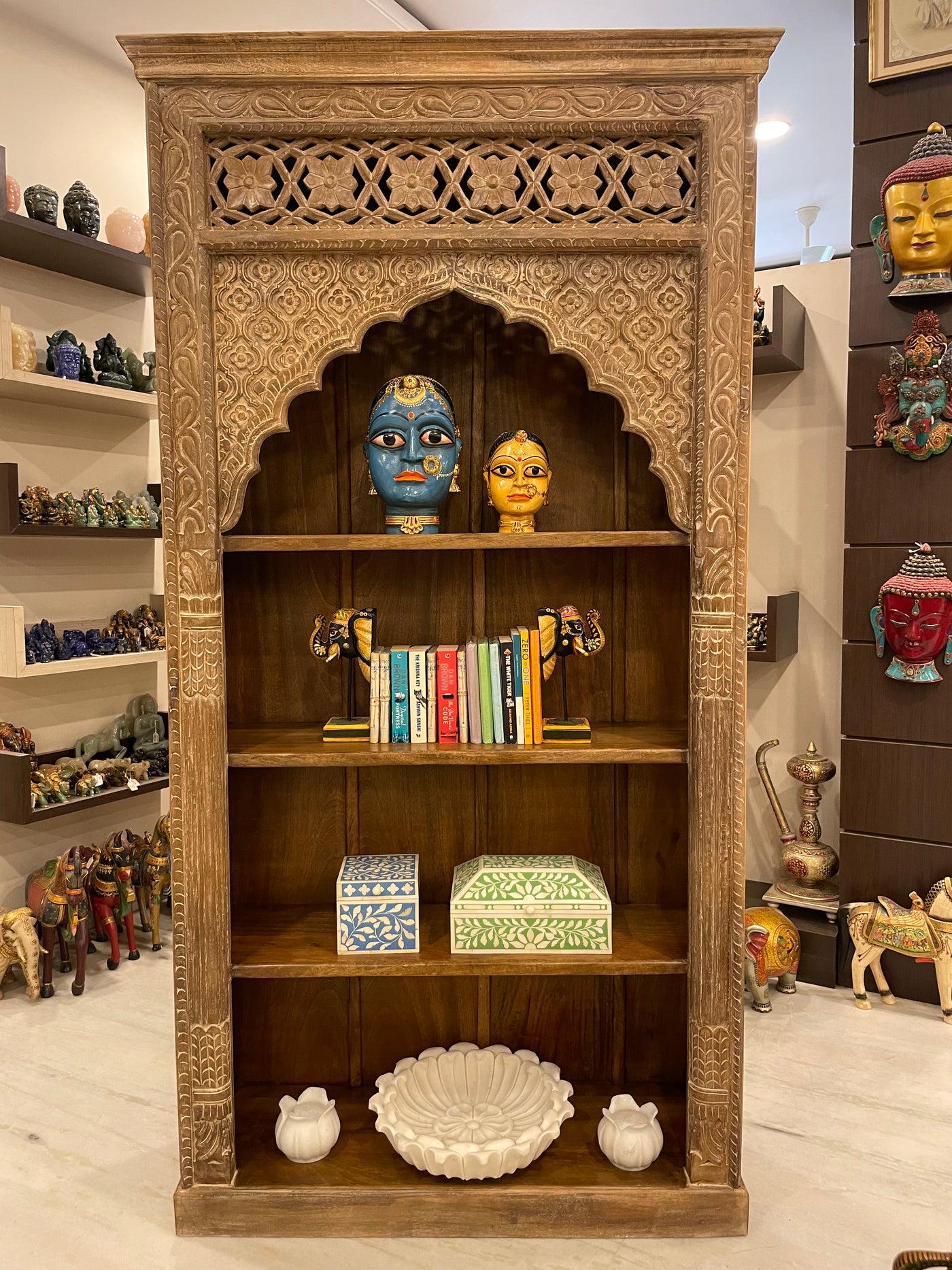 Jharokha style hand carved Bookshelf