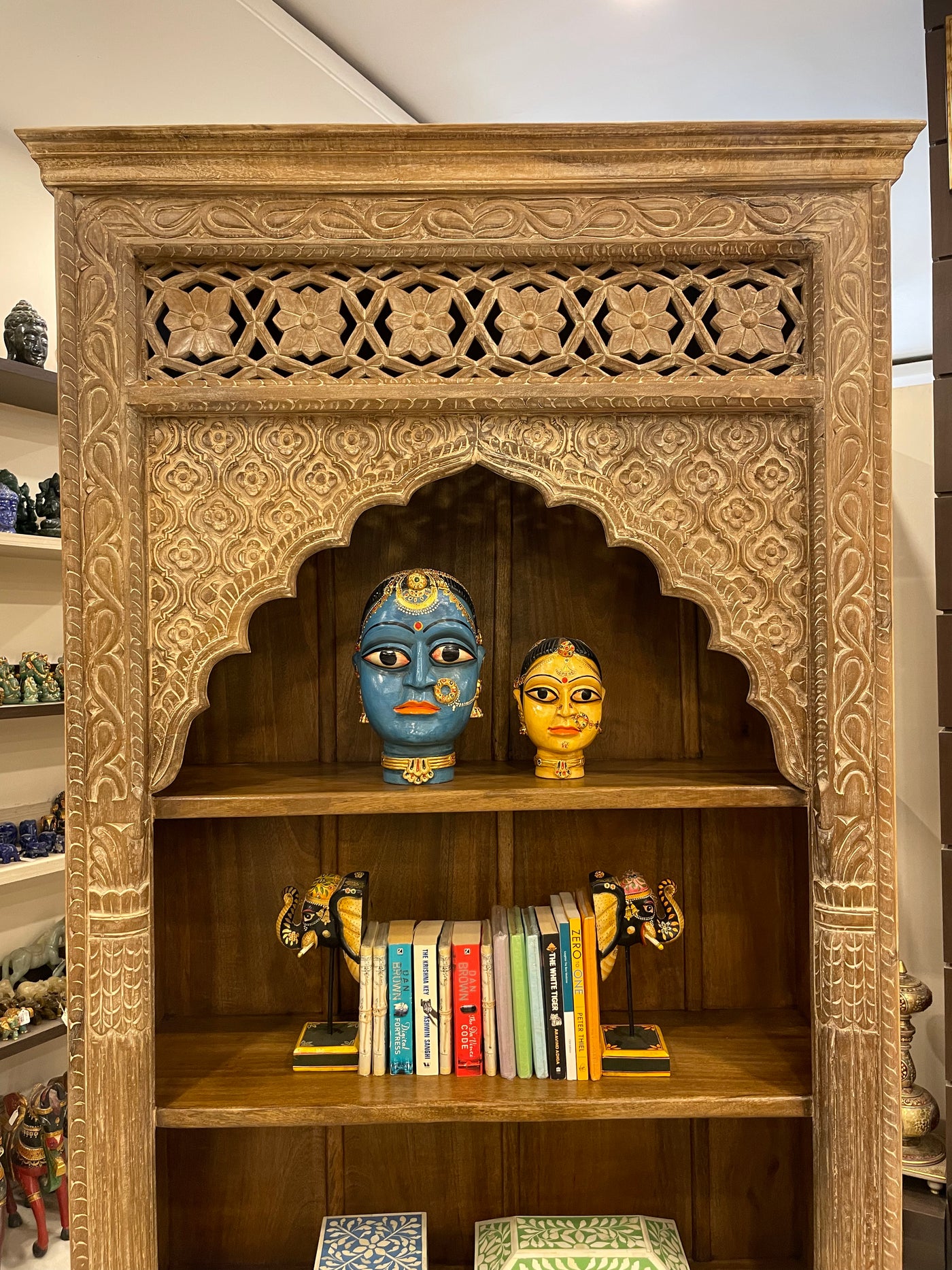 Jharokha style hand carved Bookshelf