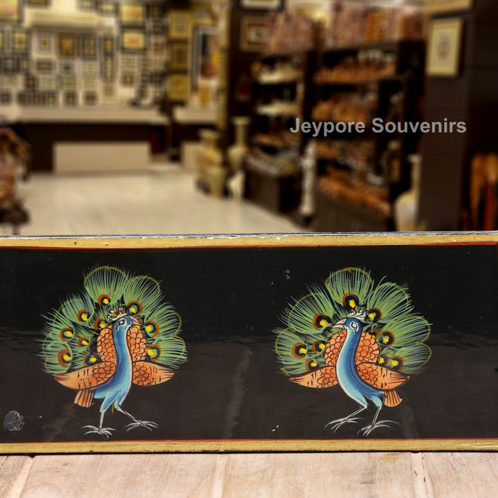 Handcrafted Radha Krishna Wooden Wall Decorative Mirror