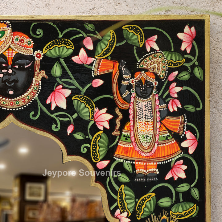 Handcrafted Pichwai Shrinathji Mirror Frame Wall Décor