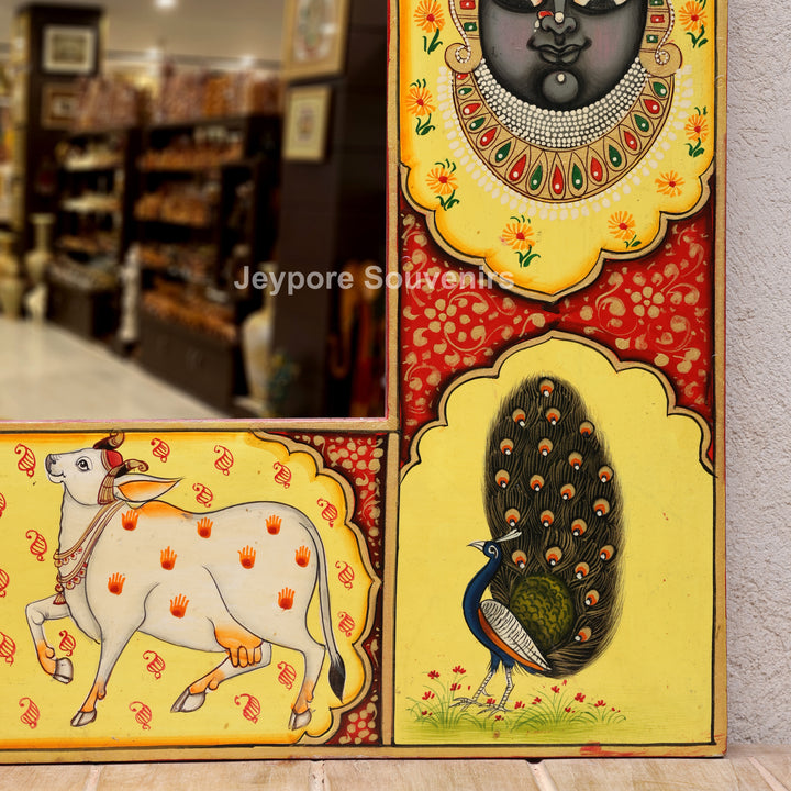 Handcrafted Pichwai Shrinathji Jharokha Wall Mirror