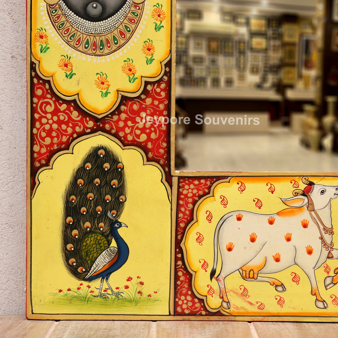 Handcrafted Pichwai Shrinathji Jharokha Wall Mirror