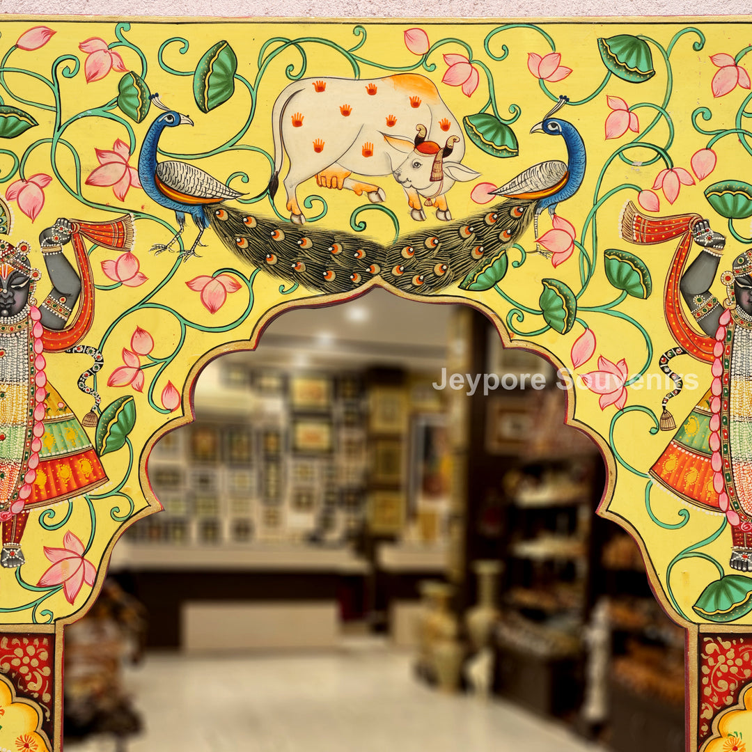 Handcrafted Pichwai Shrinathji Jharokha Wall Mirror