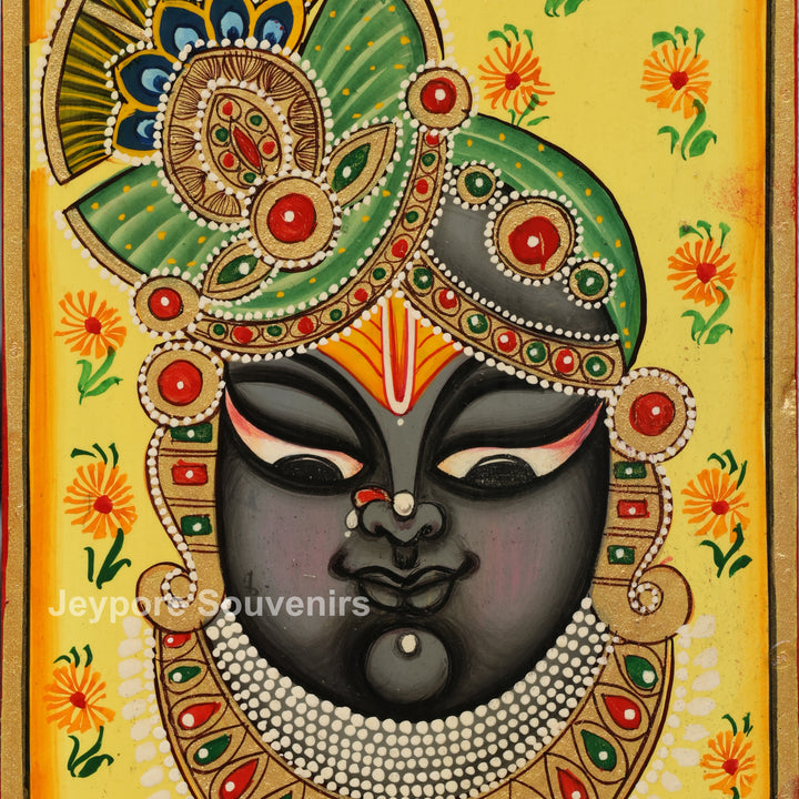 Handcrafted Pichwai Shrinathji Jharokha Wall Mirror