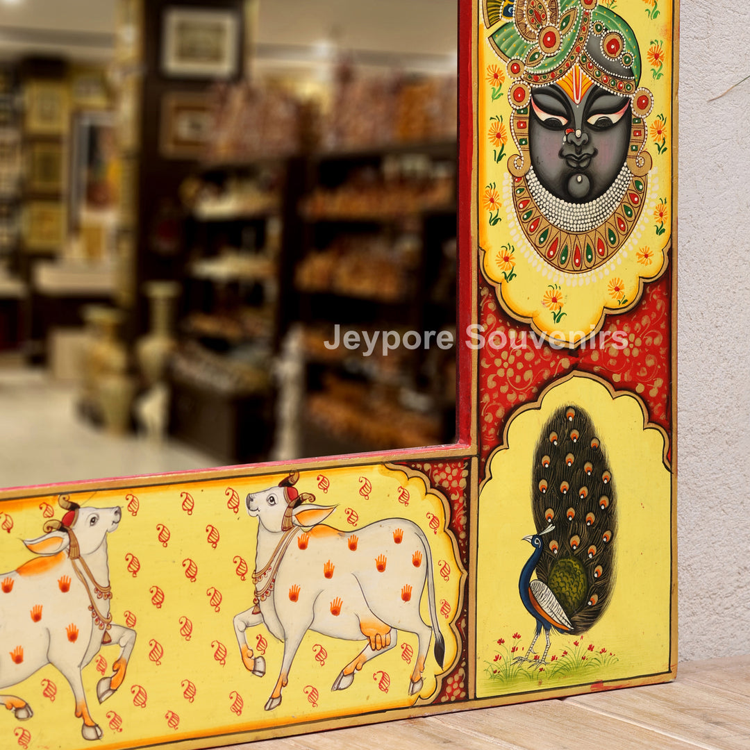 Handcrafted Pichwai Shrinathji Jharokha Wall Mirror