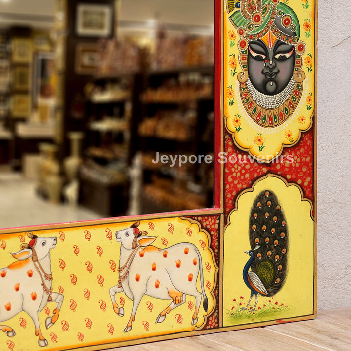 Handcrafted Pichwai Shrinathji Jharokha Wall Mirror