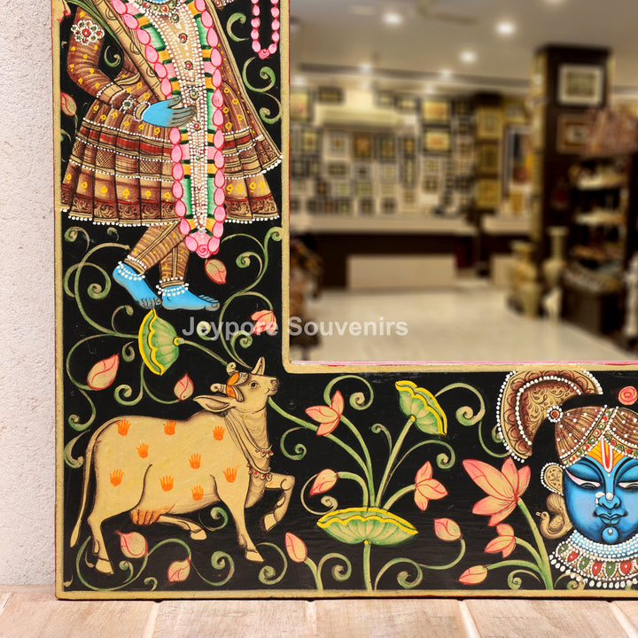 Handcrafted Pichwai Shrinath Ji Mirror Frame Wall Décor