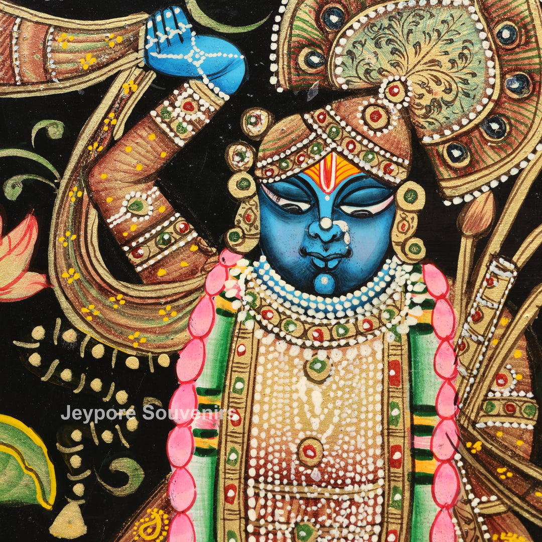 Handcrafted Pichwai Shrinath Ji Mirror Frame Wall Décor