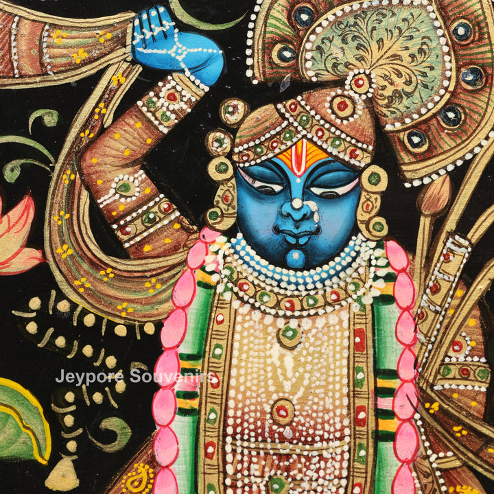 Handcrafted Pichwai Shrinath Ji Mirror Frame Wall Décor