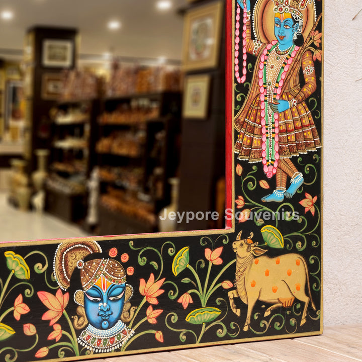 Handcrafted Pichwai Shrinath Ji Mirror Frame Wall Décor
