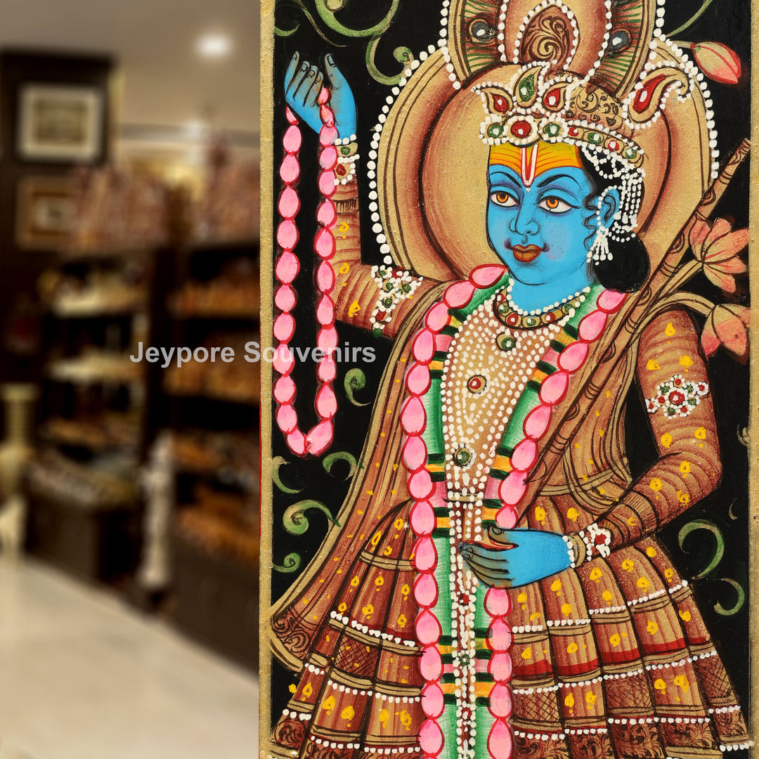 Handcrafted Pichwai Shrinath Ji Mirror Frame Wall Décor
