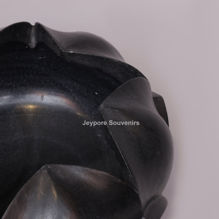 Black Marble Lotus Flower Bowl Decorative Centerpiece